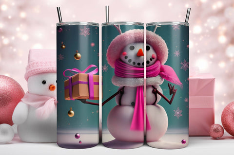 3D Blue Christmas Tumbler Wrap 3D Paper Rupkotha 