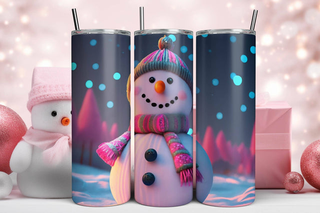 3D Blue Christmas Tumbler Wrap 3D Paper Rupkotha 