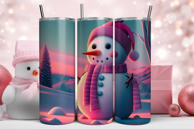 3D Blue Christmas Tumbler Wrap 3D Paper Rupkotha 