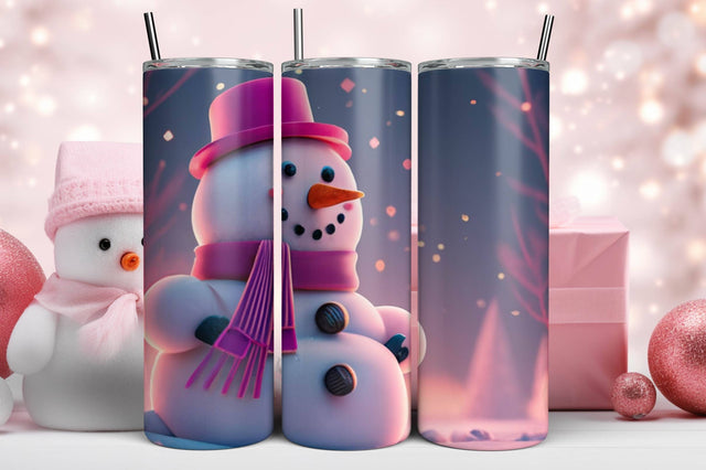 3D Blue Christmas Tumbler Wrap 3D Paper Rupkotha 