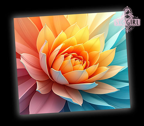 3D Blue Yellow Floral Tumbler, Floral Tumbler Wrap, 20oz Sublimation Design, Flower Pattern Tumbler, Botanical Tumbler Wrap, Digital Download Tumbler Design, Seamless Floral Tumbler Wrap Sublimation SvggirlplusArt 