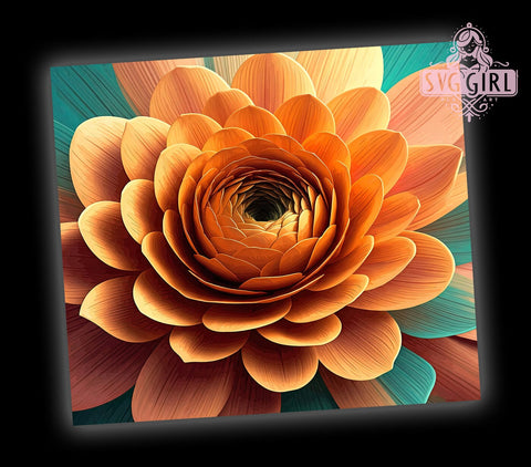 3D Blue Yellow Floral Tumbler, Floral Tumbler Wrap, 20oz Sublimation Design, Flower Pattern Tumbler, Botanical Tumbler Wrap, Digital Download Tumbler Design, Seamless Floral Tumbler Wrap Sublimation SvggirlplusArt 