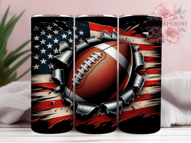 3D Breaking Flag Football Tumbler, Breaking Flag Tumbler, 20oz Sports Wrap, Football Fan Gift, Game Day Tumbler, American Flag Football, Seamless Sublimation Wrap Sublimation Li Zamperini 