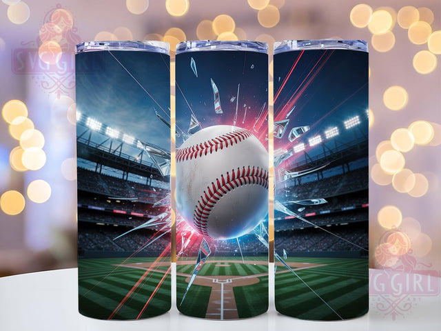 3D Breaking Wall Baseball Tumbler Wrap, Breaking Wall Tumbler, Baseball PNG, 20oz Skinny Tumbler, Baseball Sublimation, Game Day Tumbler, Baseball Fan Gift Sublimation SvggirlplusArt 