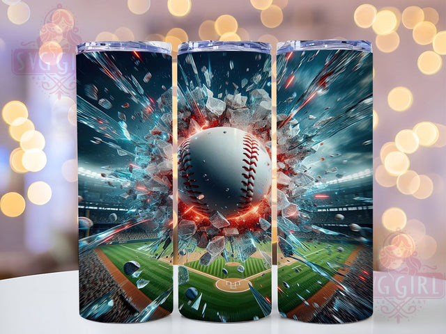 3D Breaking Wall Baseball Tumbler Wrap, Breaking Wall Tumbler, Baseball PNG, 20oz Skinny Tumbler, Baseball Sublimation, Game Day Tumbler, Baseball Fan Gift Sublimation SvggirlplusArt 