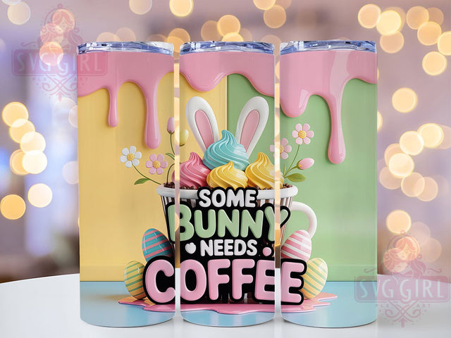 3D Bunny Coffee Tumbler, Inflated Bunny Tumbler, Stylish 20oz Wrap, Sublimation Design, Trendy Gift Idea, Funny Bunny Wrap, Coffee Lover Tumbler Sublimation SvggirlplusArt 