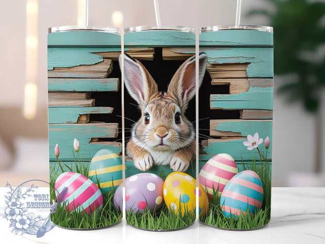 3D Bunny Hole Easter Tumbler, 3D Wall Bunny Tumbler, Easter Bunny Wrap, Stylish 20oz Wrap, Sublimation Design, Trendy Gift Idea, Inspirational Easter Tumbler Sublimation ToriDesigns 