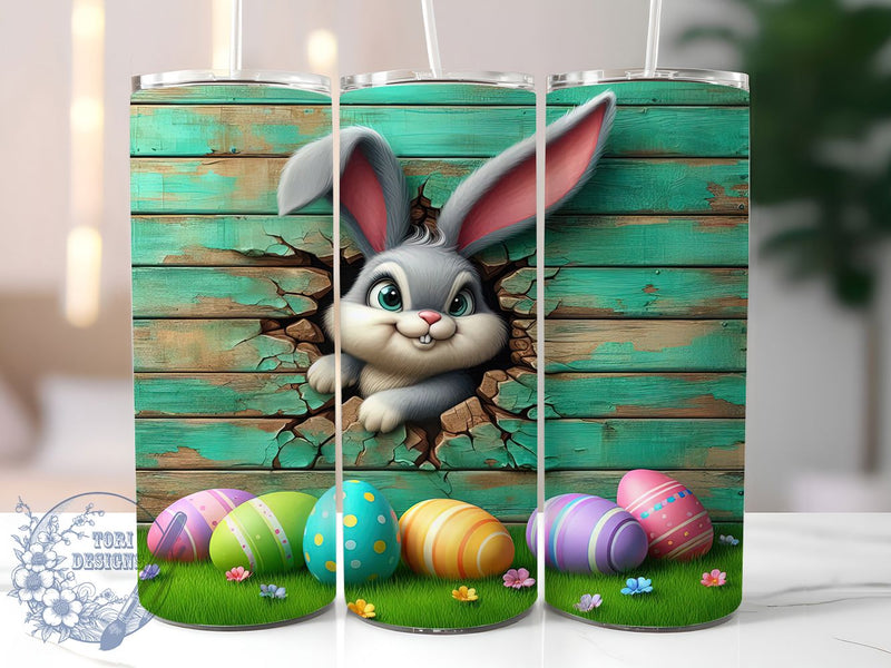 3D Bunny Hole Easter Tumbler, 3D Wall Bunny Tumbler, Easter Bunny Wrap, Stylish 20oz Wrap, Sublimation Design, Trendy Gift Idea, Inspirational Easter Tumbler Sublimation ToriDesigns 