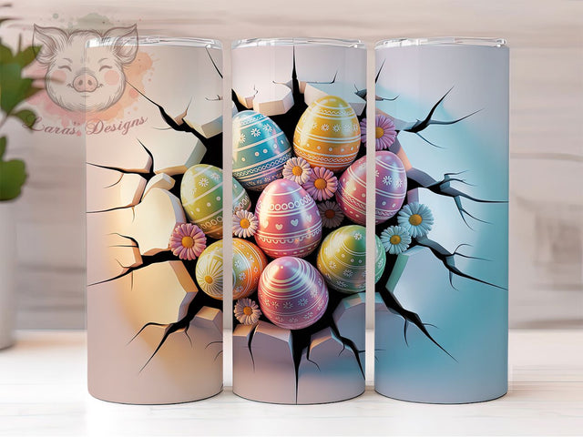 3D Bunny Hole Flower Egg Tumbler, Flower Wall Tumbler, Bunny Hole Wrap, Inflated Egg Wrap, Stylish 20oz Wrap, Sublimation Design, Trendy Gift Idea Sublimation Lara' s Designs 