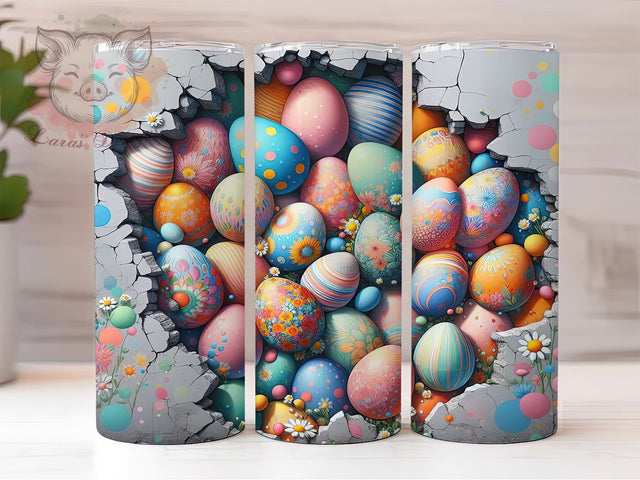 3D Bunny Hole Flower Egg Tumbler, Flower Wall Tumbler, Bunny Hole Wrap, Inflated Egg Wrap, Stylish 20oz Wrap, Sublimation Design, Trendy Gift Idea Sublimation Lara' s Designs 