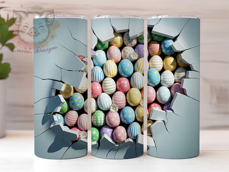 3D Bunny Hole Flower Egg Tumbler, Flower Wall Tumbler, Bunny Hole Wrap, Inflated Egg Wrap, Stylish 20oz Wrap, Sublimation Design, Trendy Gift Idea Sublimation Lara' s Designs 