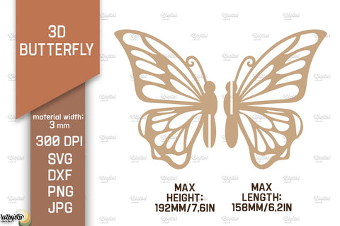 3D Butterflies And Dragonflies Laser Cut Bundle SVG Evgenyia Guschina 