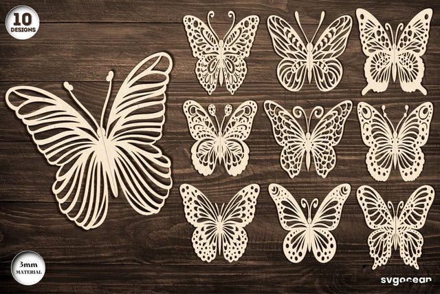 3D Butterflies Laser Cut Bundle SVG SvgOcean 