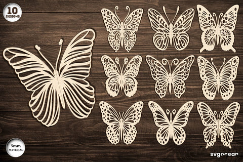 3D Butterflies Laser Cut Bundle SVG SvgOcean 