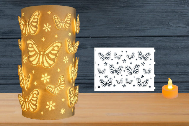 3D Butterflies Paper Lantern, Butterfly Lantern svg template SVG zafrans studio 