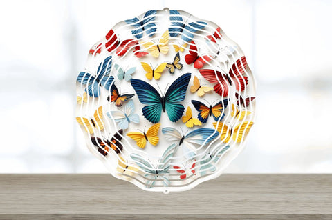 3D Butterflies Wind Spinner Sublimation Regulrcrative 