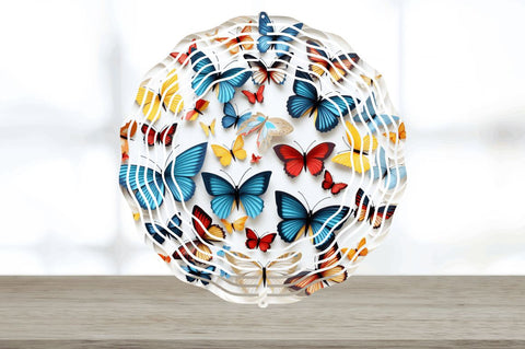 3D Butterflies Wind Spinner Sublimation Regulrcrative 
