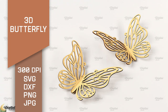 3D Butterfly Laser Cut. Butterfly SVG Design SVG Evgenyia Guschina 