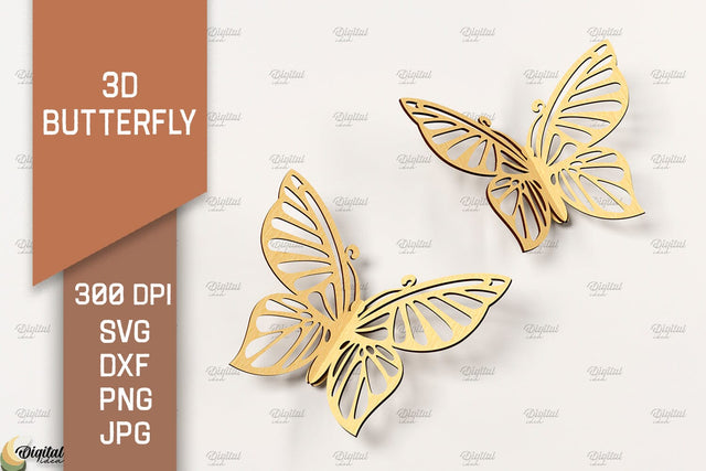 3D Butterfly Laser Cut. Butterfly SVG Design SVG Evgenyia Guschina 