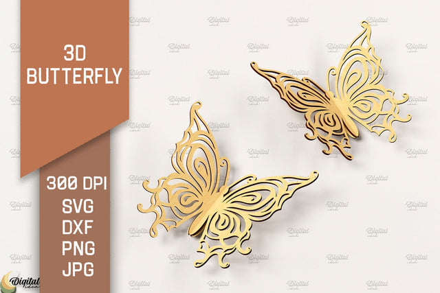3D Butterfly Laser Cut. Butterfly SVG Design SVG Evgenyia Guschina 