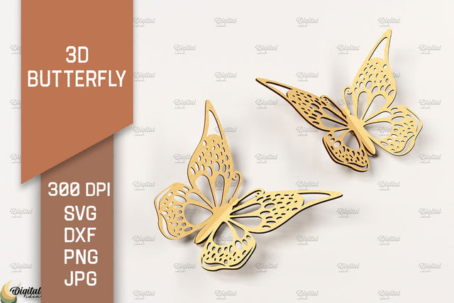 3D Butterfly Laser Cut. Butterfly SVG Design SVG Evgenyia Guschina 