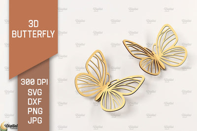 3D Butterfly Laser Cut. Butterfly SVG Design SVG Evgenyia Guschina 