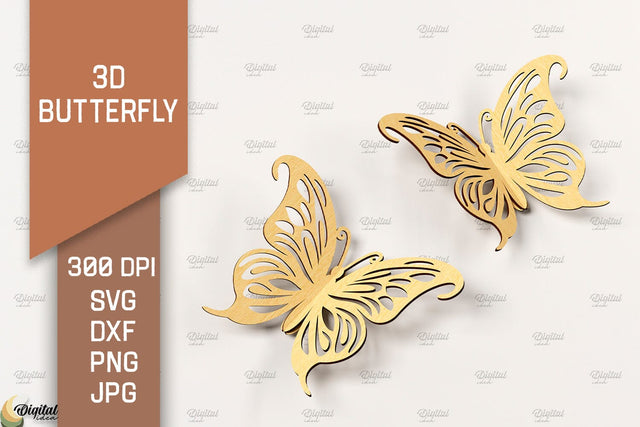 3D Butterfly Laser Cut. Butterfly SVG Design SVG Evgenyia Guschina 