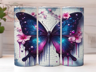 3D Butterfly Nature Quote 20oz Tumbler, Butterfly Wrap Design, Sublimation Wrap, 20oz Tumbler Design, Nature Theme Gift, PNG Tumbler Wrap, Butterfly Quote Sublimation Lara' s Designs 