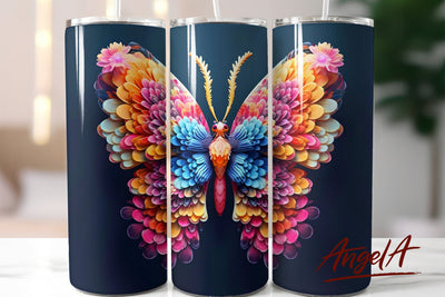 3d butterfly tumbler wrap / 3d tumbler sublimation 20 OZ Sublimation Angelina Semenova 