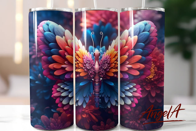 3d butterfly tumbler wrap / summer tumbler wrap 20 OZ Sublimation Angelina Semenova 