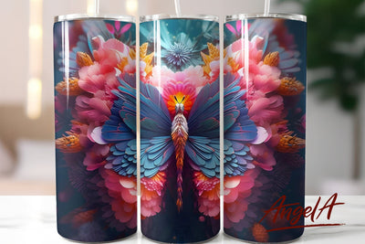 3d butterfly tumbler wrap / summer tumbler wrap 20 OZ Sublimation Angelina Semenova 