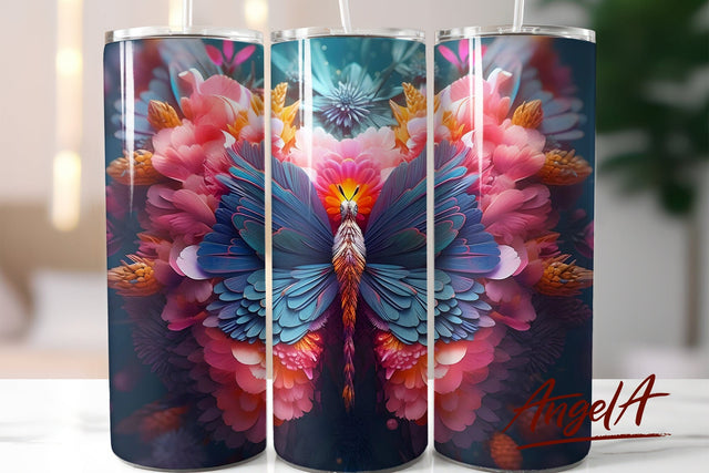 3d butterfly tumbler wrap / summer tumbler wrap 20 OZ Sublimation Angelina Semenova 