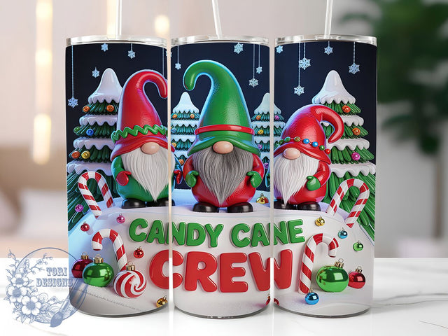 3D Candy Crane Christmas Tumbler, 3D Inflated Sublimation Design, Christmas Tree Cakes Art, 20oz Xmas Tumbler, Whimsical Holiday Mug, Stylish Candy Cup, Festive Crew Wrap Sublimation ToriDesigns 