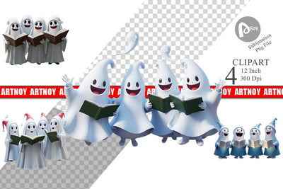 3D Carol Ghosts Clipart Sublimation artnoy 
