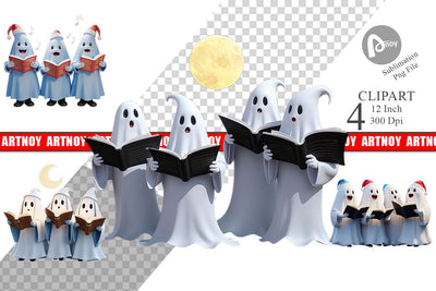 3D Carol Ghosts Clipart Sublimation artnoy 