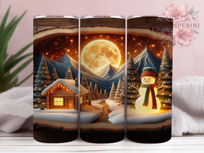 3D Carved Wood Christmas Tumbler, Carved Wood Sublimation Design, Festive Holiday Cup Art, 20oz Xmas Tumbler, Whimsical Christmas Mug, Stylish Wood Carved Cup, Cozy Winter Wrap Sublimation Li Zamperini 