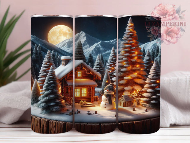 3D Carved Wood Christmas Tumbler, Carved Wood Sublimation Design, Festive Holiday Cup Art, 20oz Xmas Tumbler, Whimsical Christmas Mug, Stylish Wood Carved Cup, Cozy Winter Wrap Sublimation Li Zamperini 