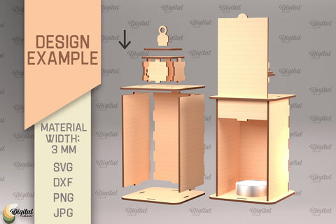 3D Cat Lantern SVG. Laser Cut Lamp. Devon Rex SVG SVG Evgenyia Guschina 