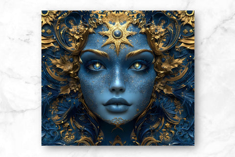 3D Celestial 20oz Skinny Tumbler Wrap Sublimation Design. Sublimation CosmosFineArt 