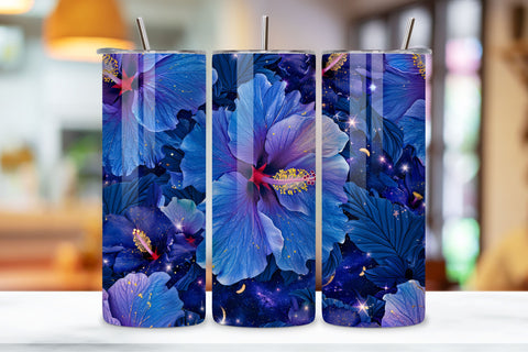 3D Celestial Night Garden Tumbler Wrap | Seamless Tumbler Sublimation FloridPrintables 