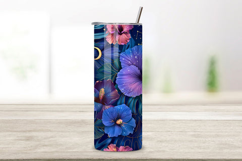 3D Celestial Night Garden Tumbler Wrap | Seamless Tumbler Sublimation FloridPrintables 