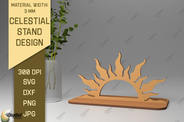 3D Celestial Stand SVG. Sun And Moon Decor Laser Cut SVG Evgenyia Guschina 