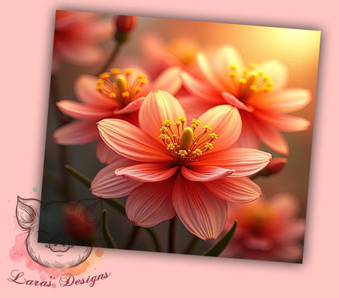 3D Cherry Blossom, Glowing Floral Design, Dark Floral Tumbler, Blooming Flowers, 20oz Tumbler Wrap, Floral Sublimation, Nature Tumbler, Elegant Flower Design Sublimation Lara' s Designs 