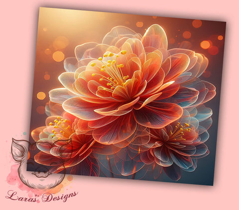 3D Cherry Blossom, Glowing Floral Design, Dark Floral Tumbler, Blooming Flowers, 20oz Tumbler Wrap, Floral Sublimation, Nature Tumbler, Elegant Flower Design Sublimation Lara' s Designs 