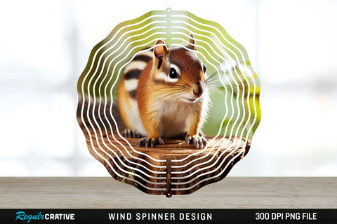 3D Chipmunk Wind Spinner Bundle Sublimation Regulrcrative 