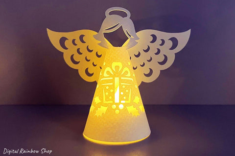 3d Christmas angel Bundle, lantern template, paper ornaments SVG Digital Rainbow Shop 