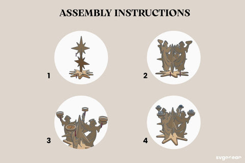 3D Christmas Angel Candle Stand Laser Cut SVG SvgOcean 