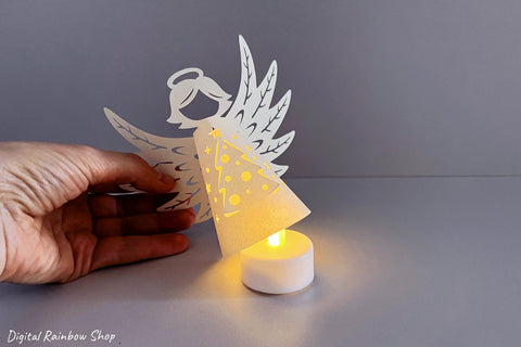 3d christmas angel template, Christmas lantern svg papercut SVG Digital Rainbow Shop 