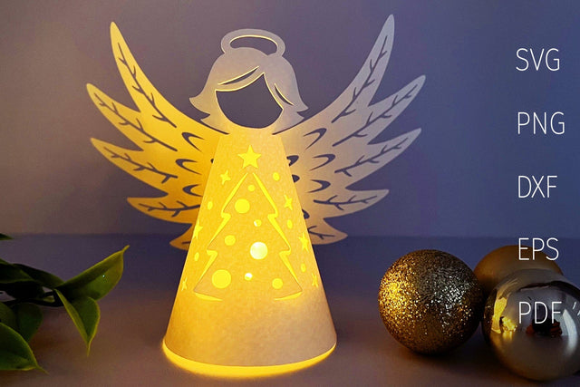 3d christmas angel template, Christmas lantern svg papercut SVG Digital Rainbow Shop 