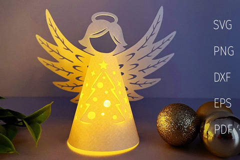 3d christmas angel template, Christmas lantern svg papercut SVG Digital Rainbow Shop 